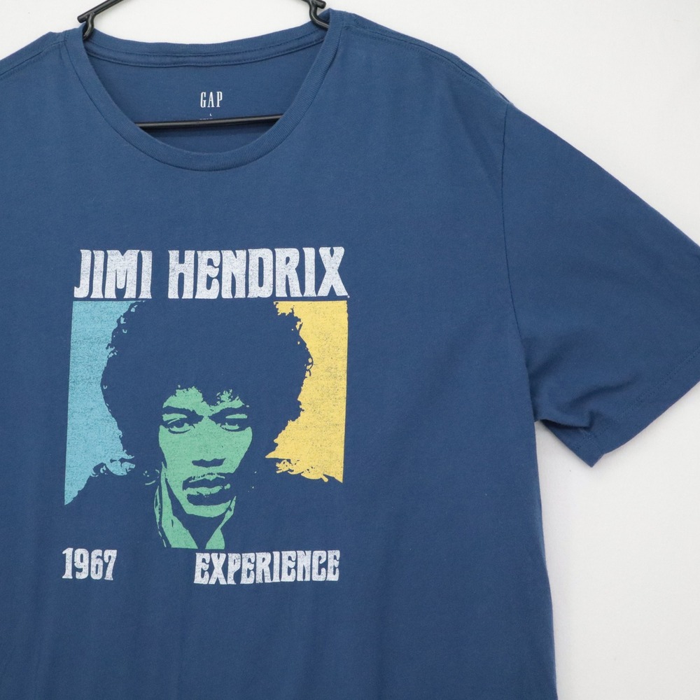 Gap‎ Jimi Hendrix 1967 Experience Graphic T-Shirt Mens Large Blue Rock Music Tee
